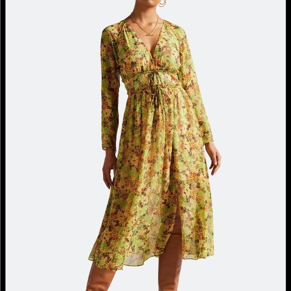 Ted Baker London Dresses & Skirts - Ted Baker London NWT Floral Ditsy Long Sleeve Umah Light Yellow Dress Size 0/2